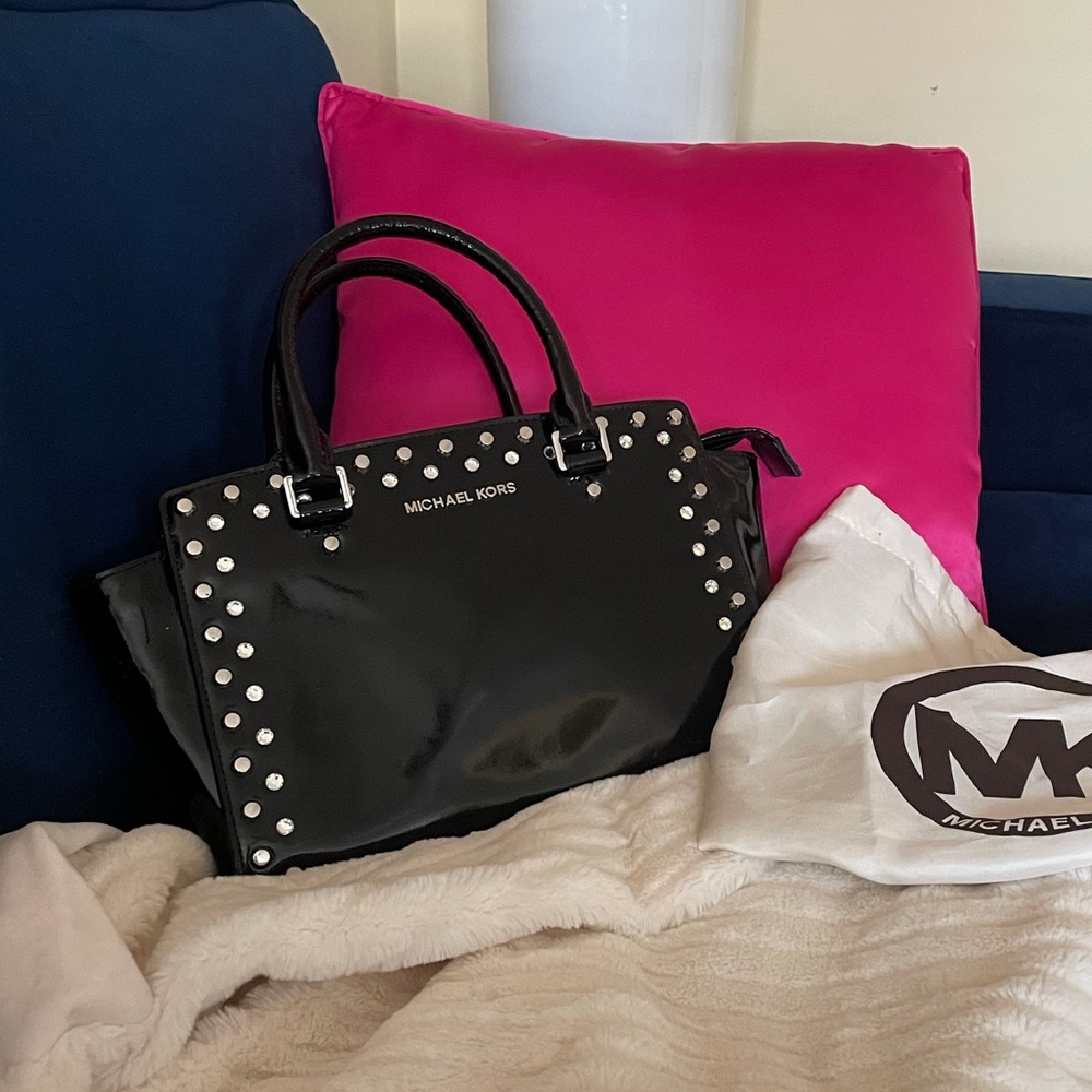 Michael Kors Diamond Studded Patent leather purse